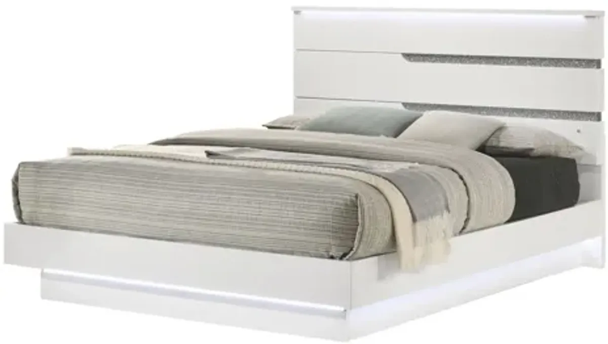 Paradox California King Platform Bed - White