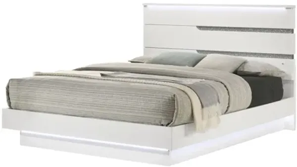 Paradox California King Platform Bed - White