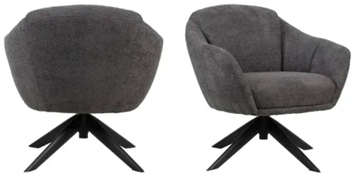 Fleming Boucle Swivel Lounge Chair (Set of 2) - Gray
