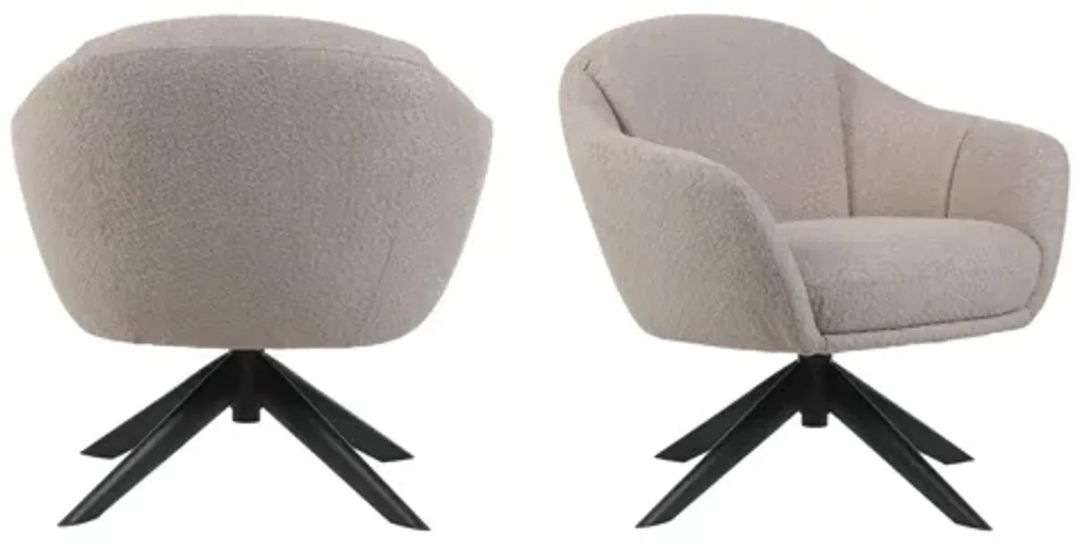 Fleming Boucle Swivel Lounge Chair (Set of 2) - Taupe