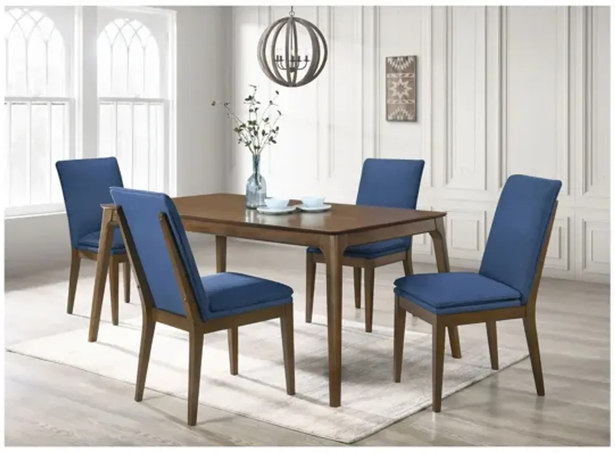Maggie 5 Piece Dining Table Set with 4 Chairs - Blue
