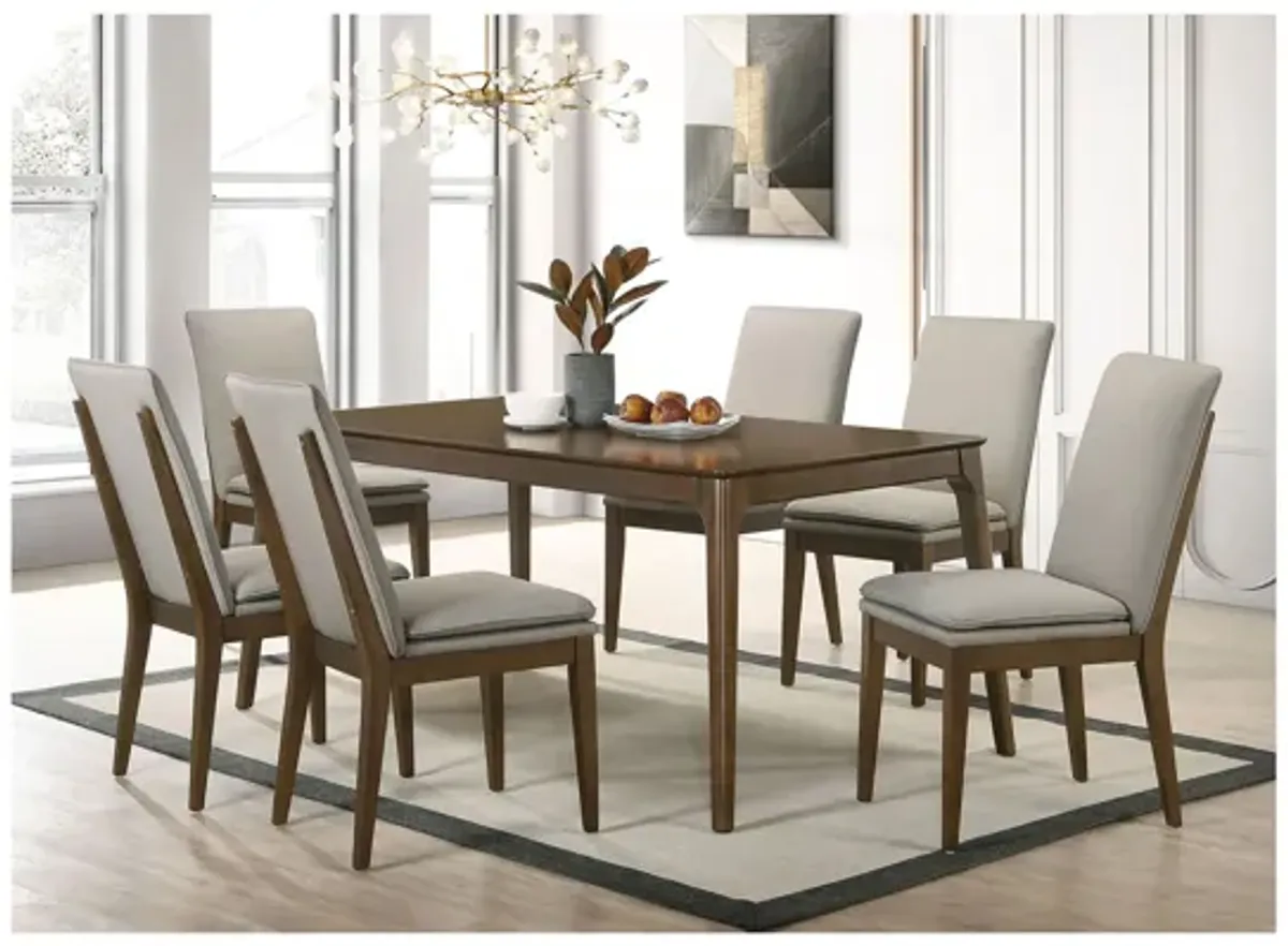 Maggie 7 Piece Dining Table Set with 6 Chairs - Natural