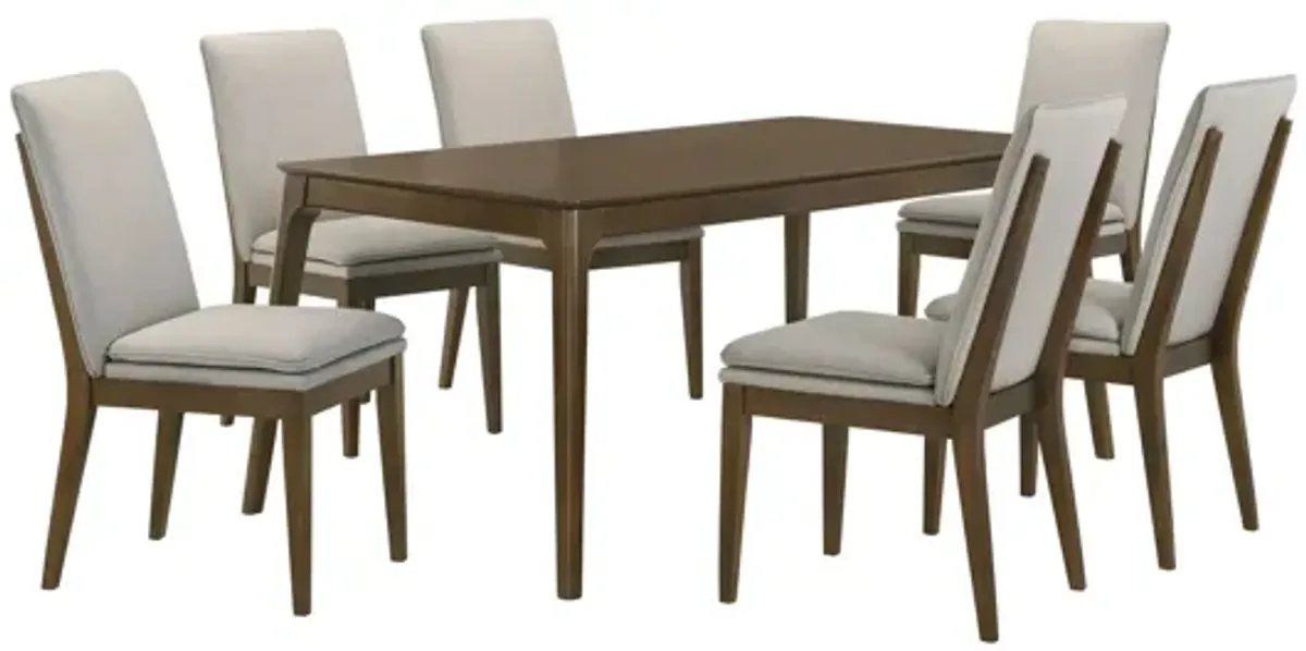 Maggie 7 Piece Dining Table Set with 6 Chairs - Natural