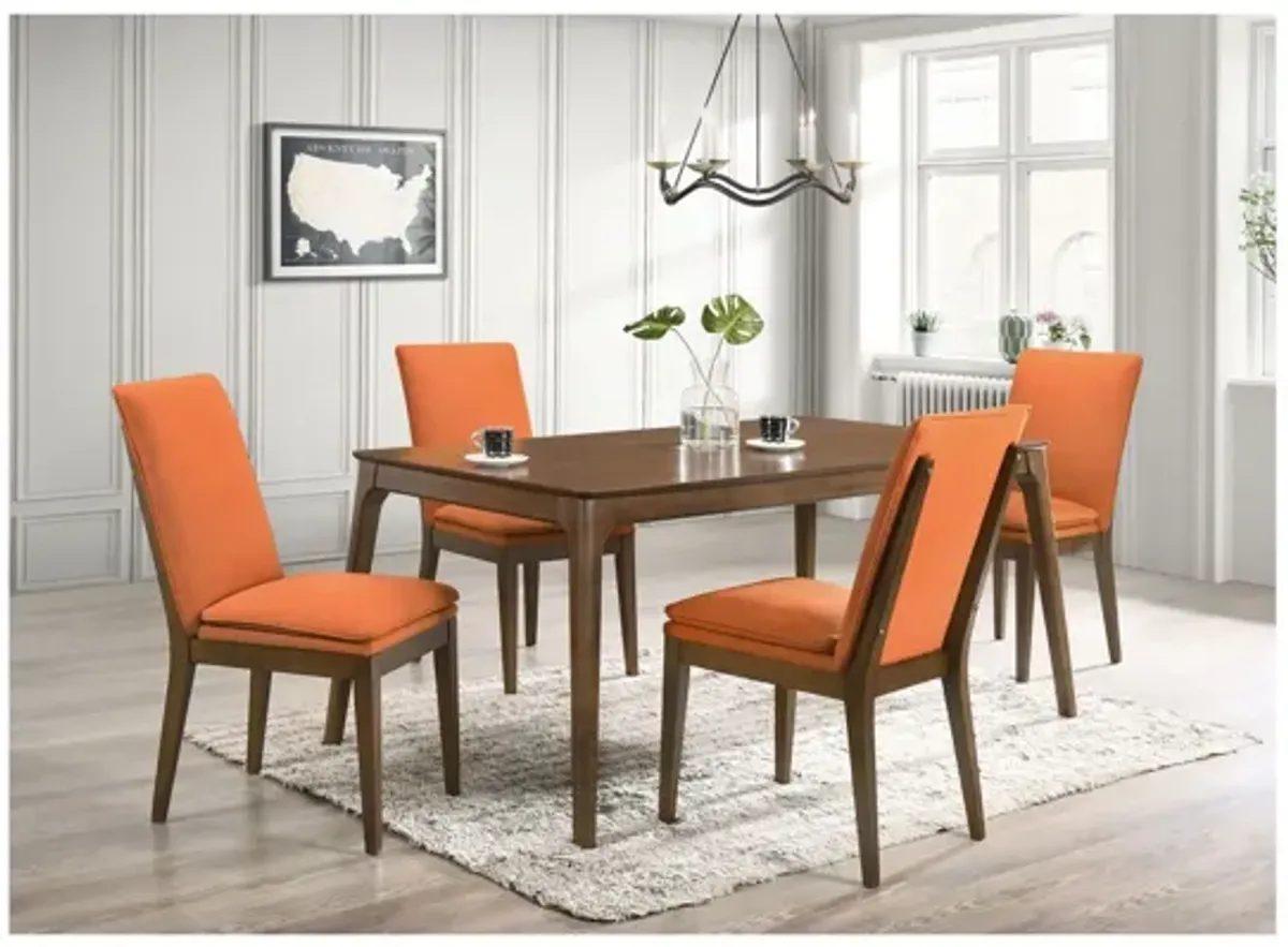Maggie 5 Piece Dining Table Set with 4 Chairs - Terracotta