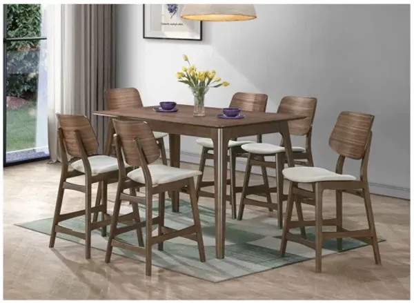 Oscar 7 Piece Counter Table Set - Walnut