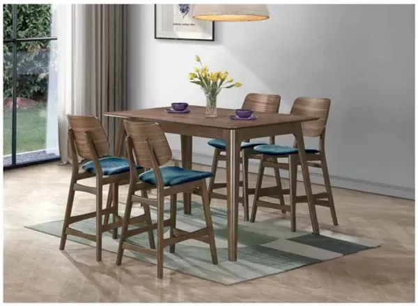 Oscar 5 Piece Wood Counter Table Set