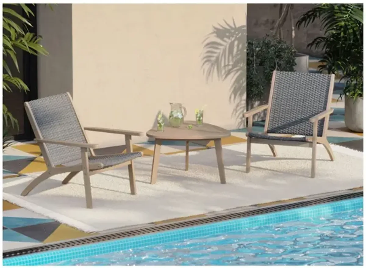 Radius 3 Piece Outdoor Patio Set - Gray