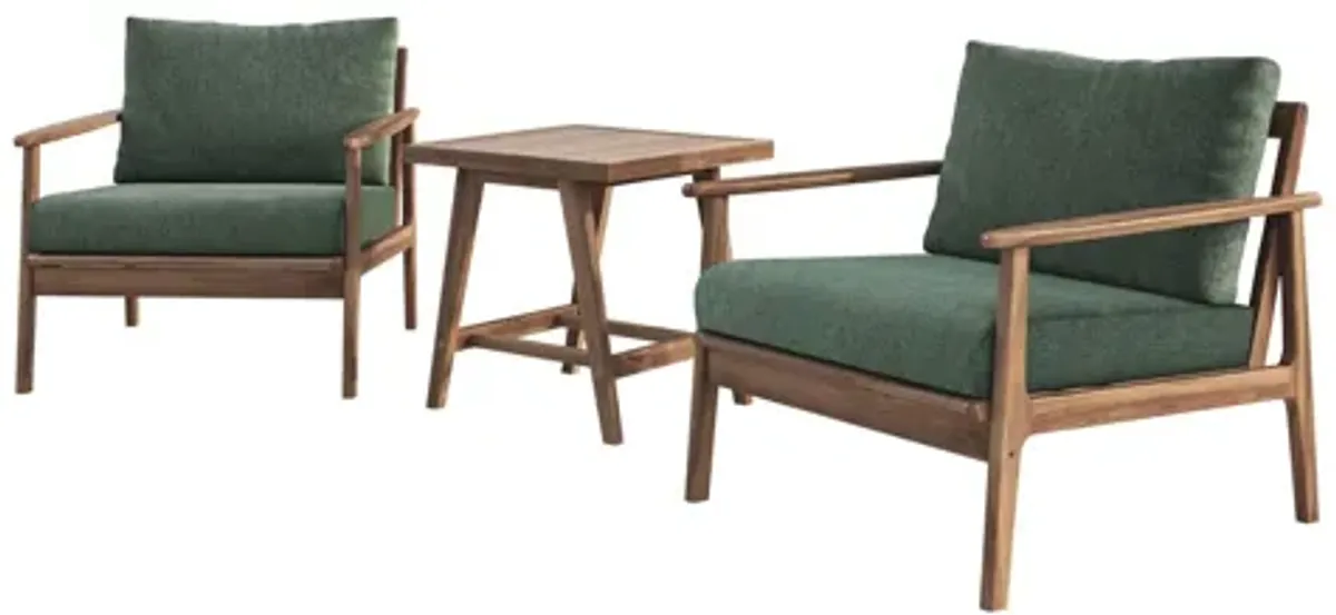 Ashton 3 Piece Outdoor Set - Moss Green