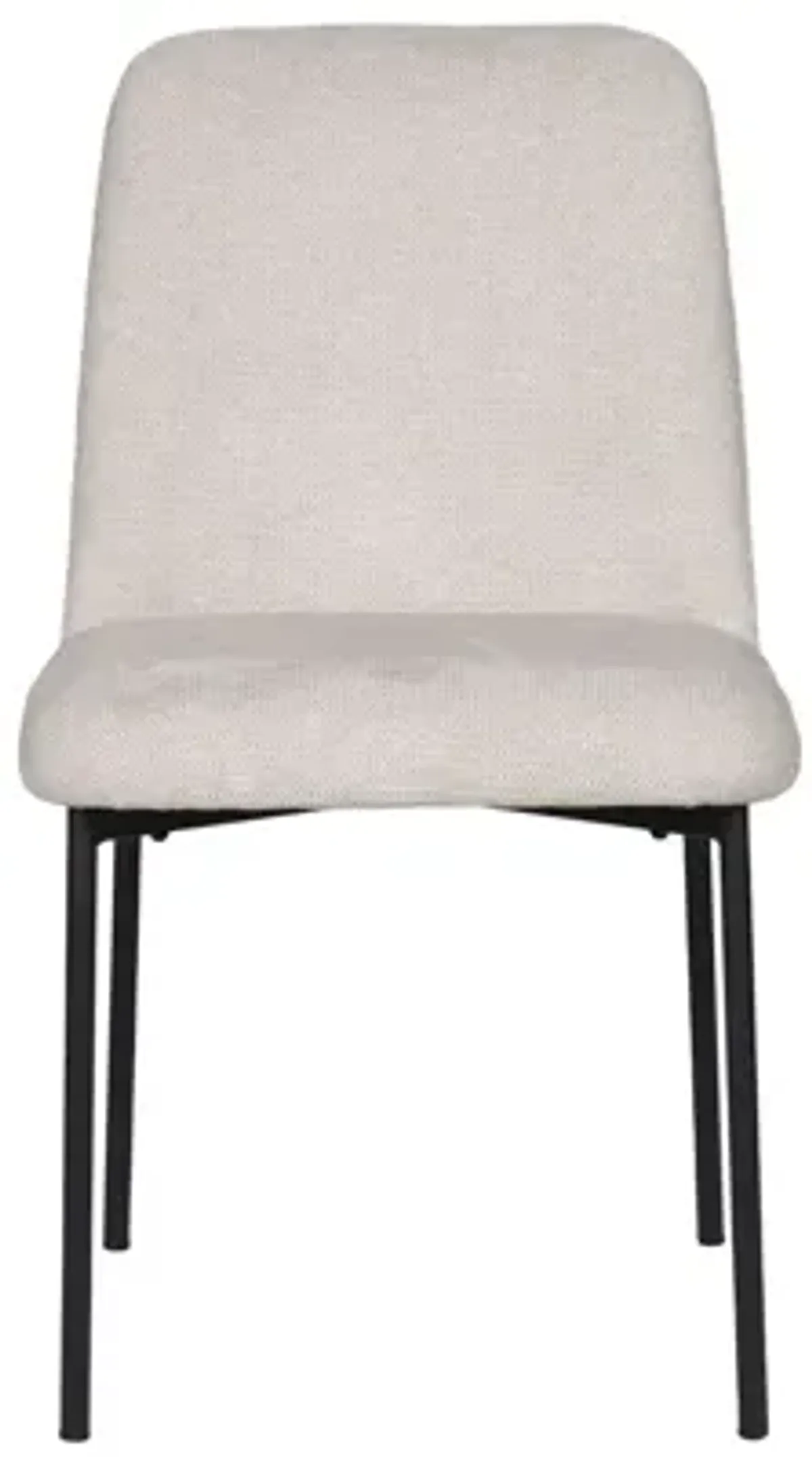 Erik Side Chair with Black Metal Frame - Beige