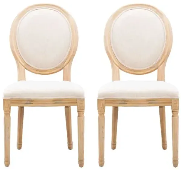 Shiraz Linen Collection Oval Back Chair (Set of Two)