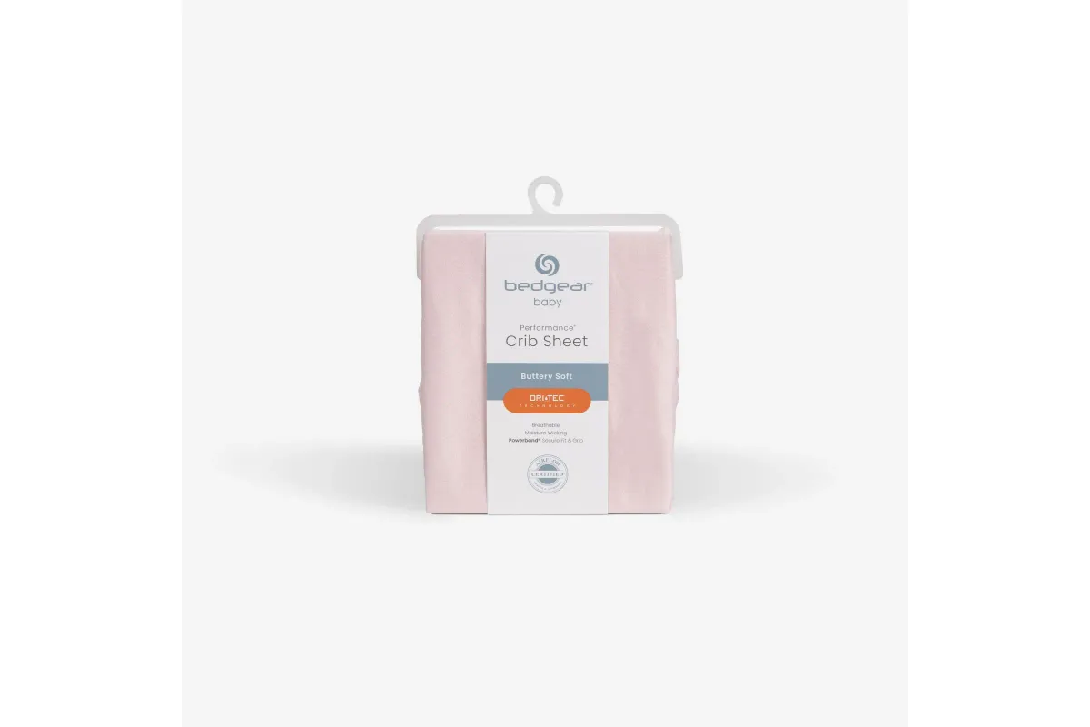 Bedgear® Dri-Tec Performance® Light Pink Fitted Crib Sheet