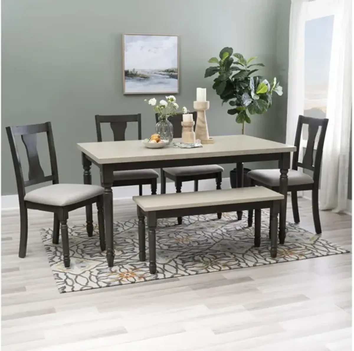 Willow Grey Dining Set 6-Piece