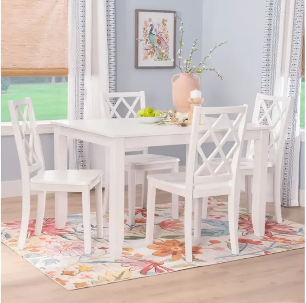 Maui 5-Piece White Dining Set