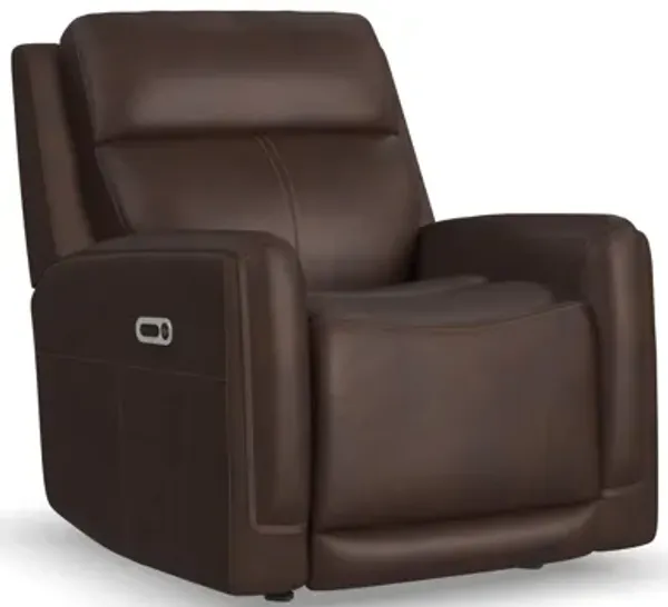 Alister Burnt Umber Leather Power Gliding Recliner