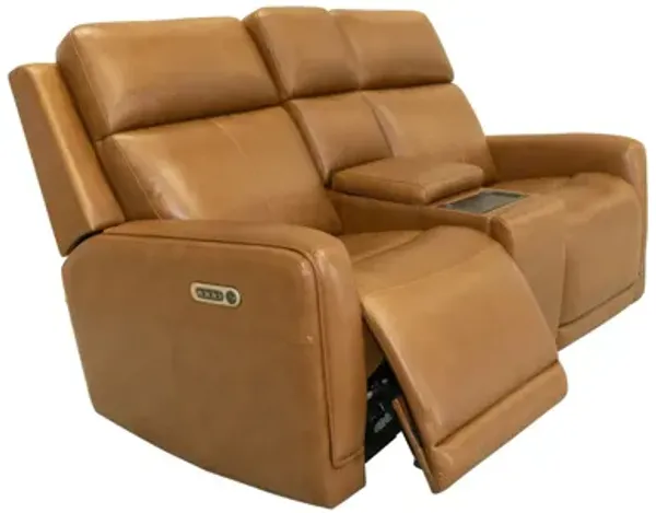 Alister Sedona Leather Power Gliding Loveseat with Console