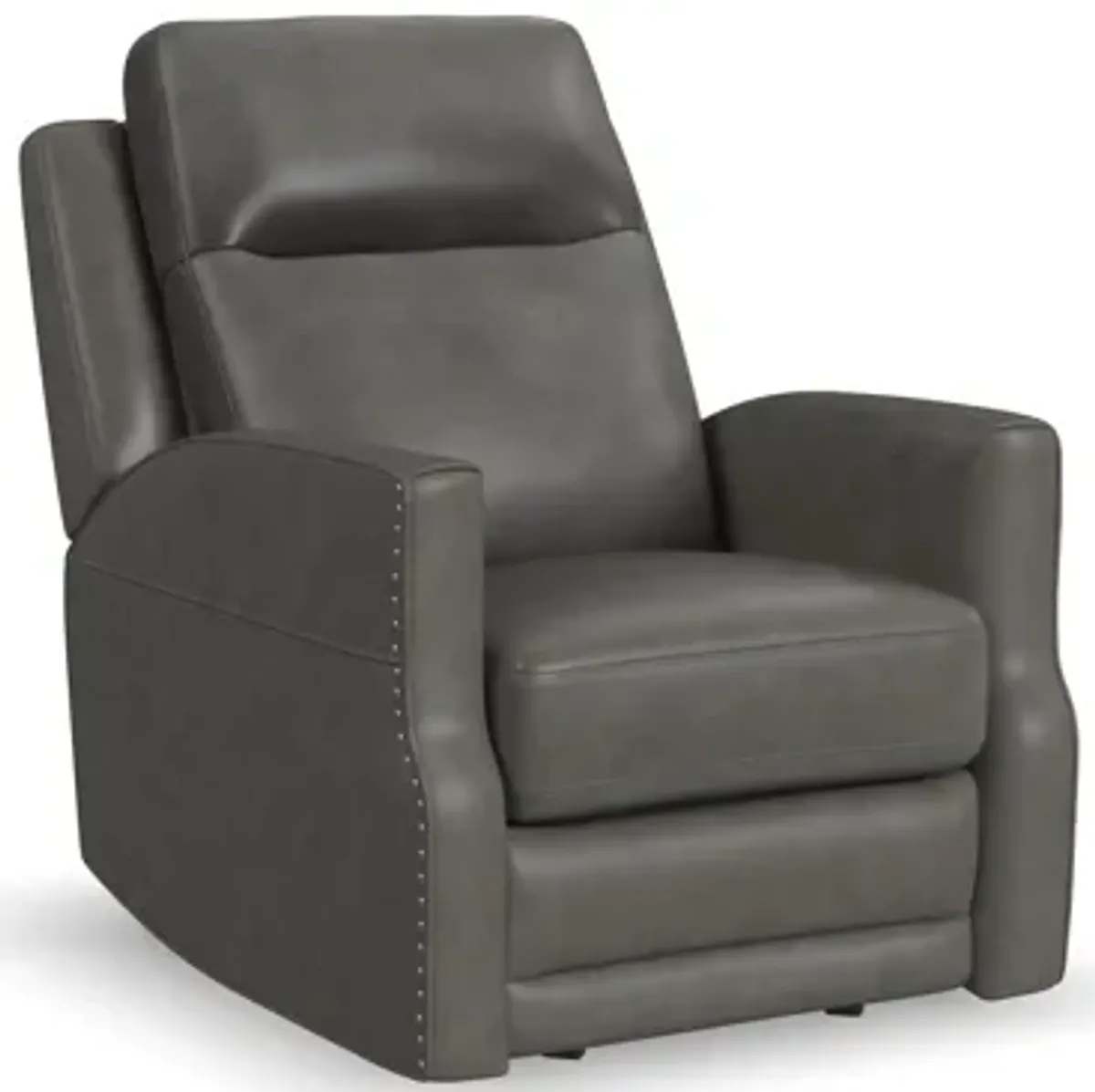 Maxwell Cinder Leather Power Gliding Recliner