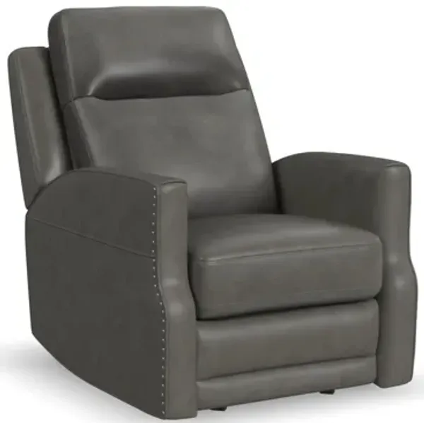 Maxwell Cinder Leather Power Gliding Recliner