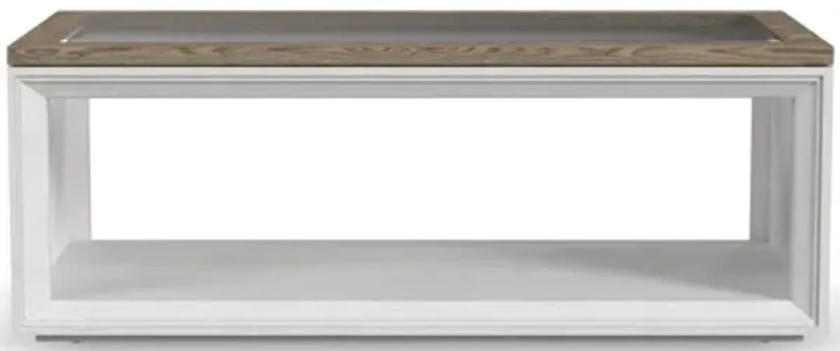 Melody White Rectangular Coffee Table with Casters