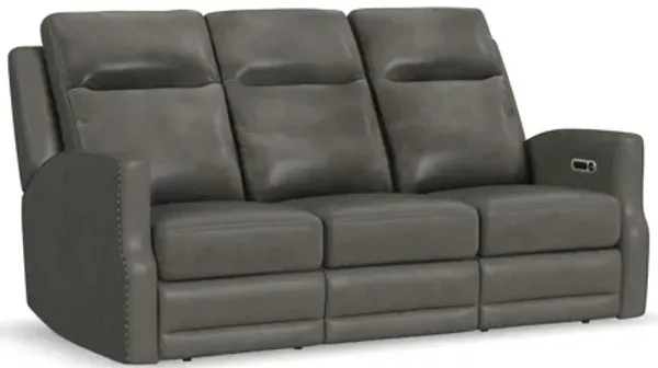 Maxwell Cinder Leather Power Reclining Sofa