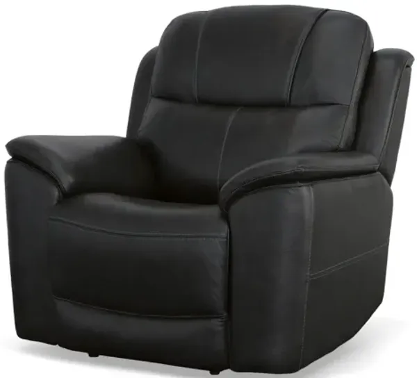Crew Raven Leather Power Recliner
