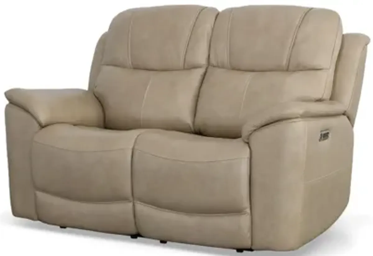 Crew Pebble Leather Power Reclining Loveseat