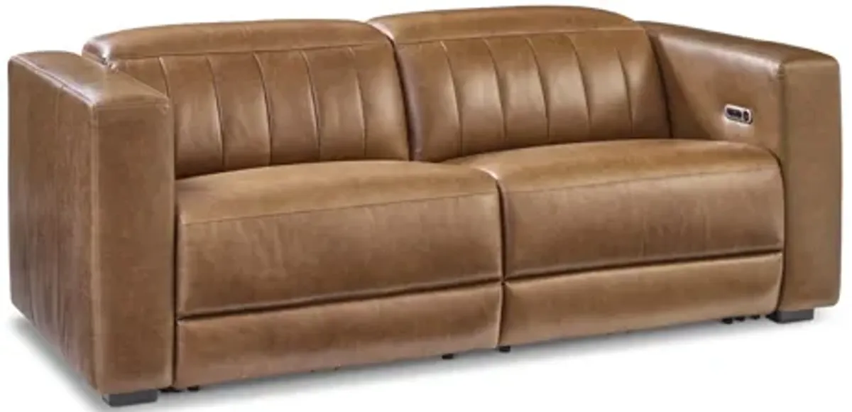 Austin Chestnut Leather Power Reclining Sofa