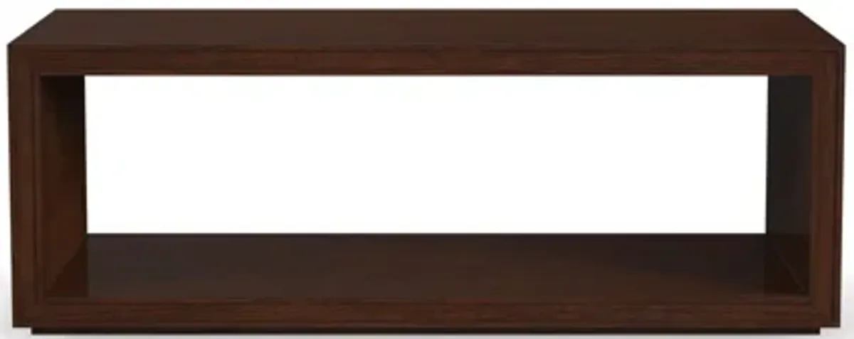 Waterfall Brown Rectangular Coffee Table with Casters