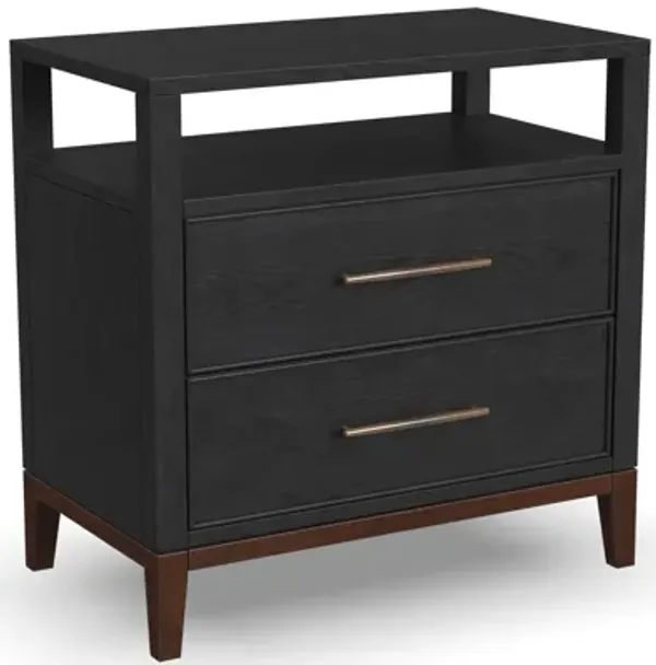 Waterfall Black Nightstand