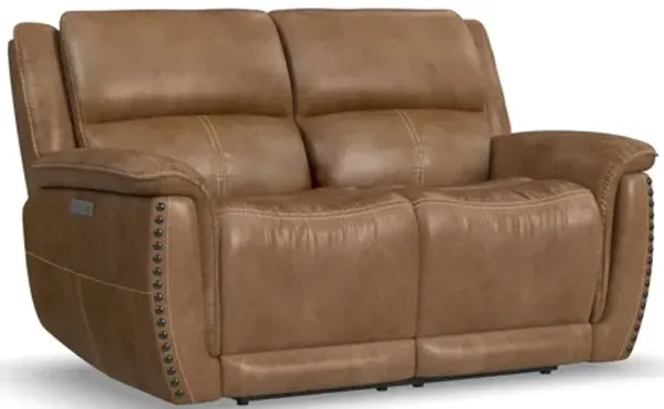 Beau Silt Fabric Power Reclining Loveseat
