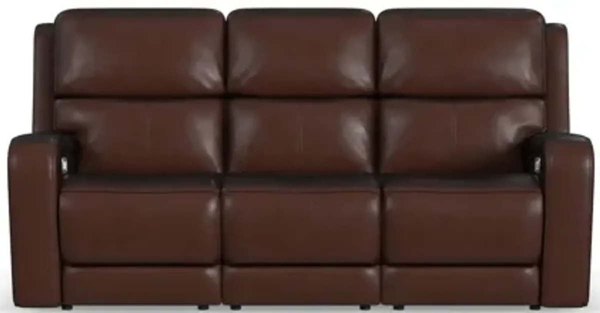 Oasis Truffle Leather Power Reclining Sofa
