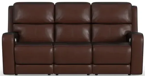 Oasis Truffle Leather Power Reclining Sofa