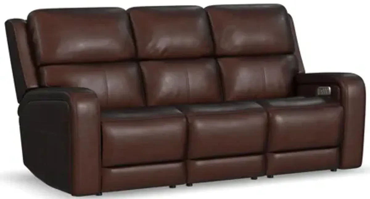 Oasis Truffle Leather Power Reclining Sofa