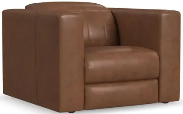 Austin Chestnut Leather Power Recliner