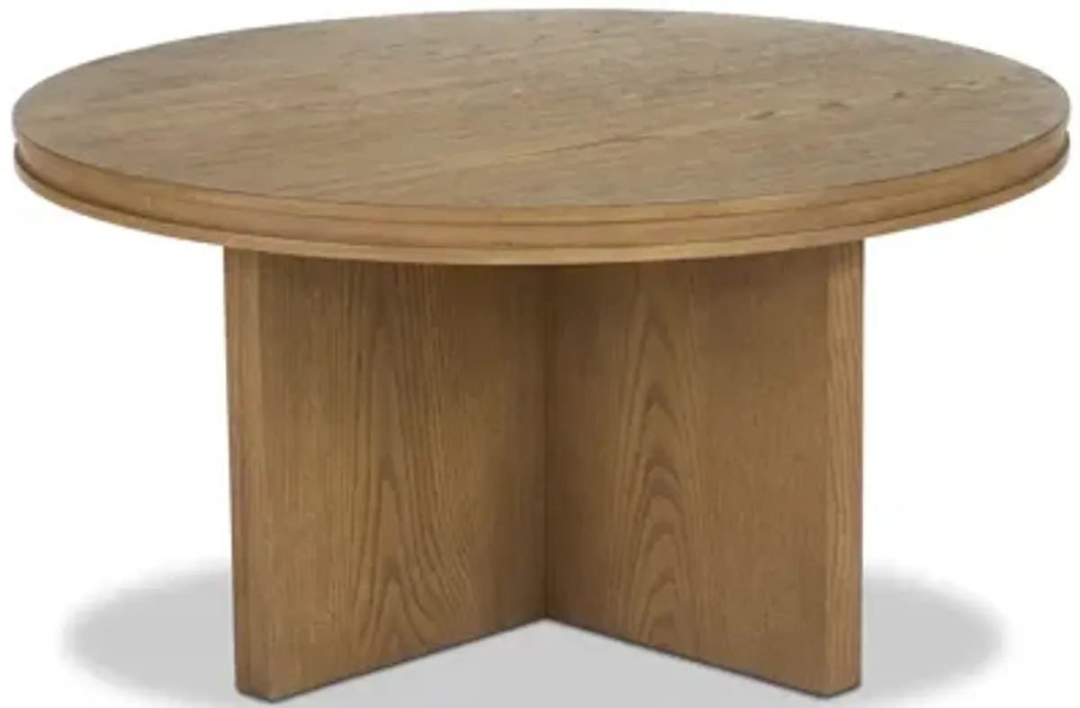 Waterfall Brown Round Coffee Table