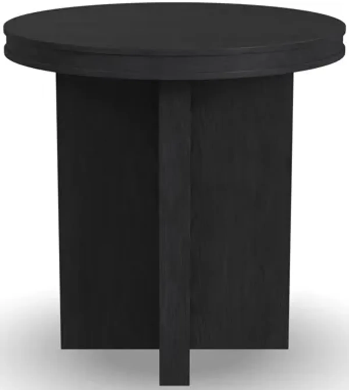 Waterfall Black Round End Table
