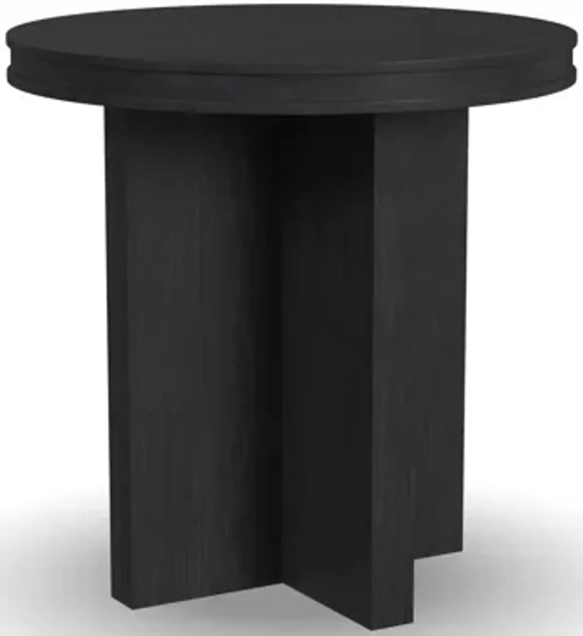 Waterfall Black Round End Table