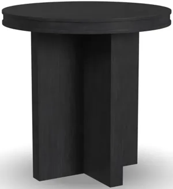 Waterfall Black Round End Table