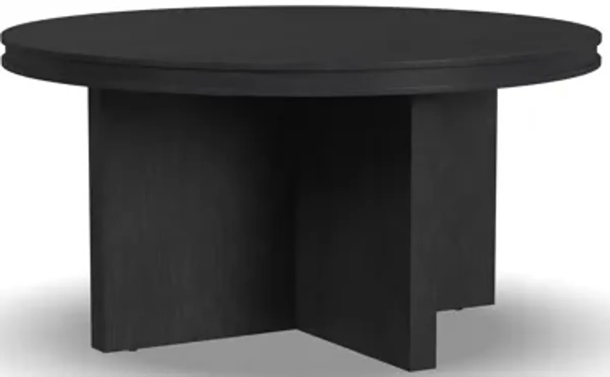 Waterfall Black Round Coffee Table