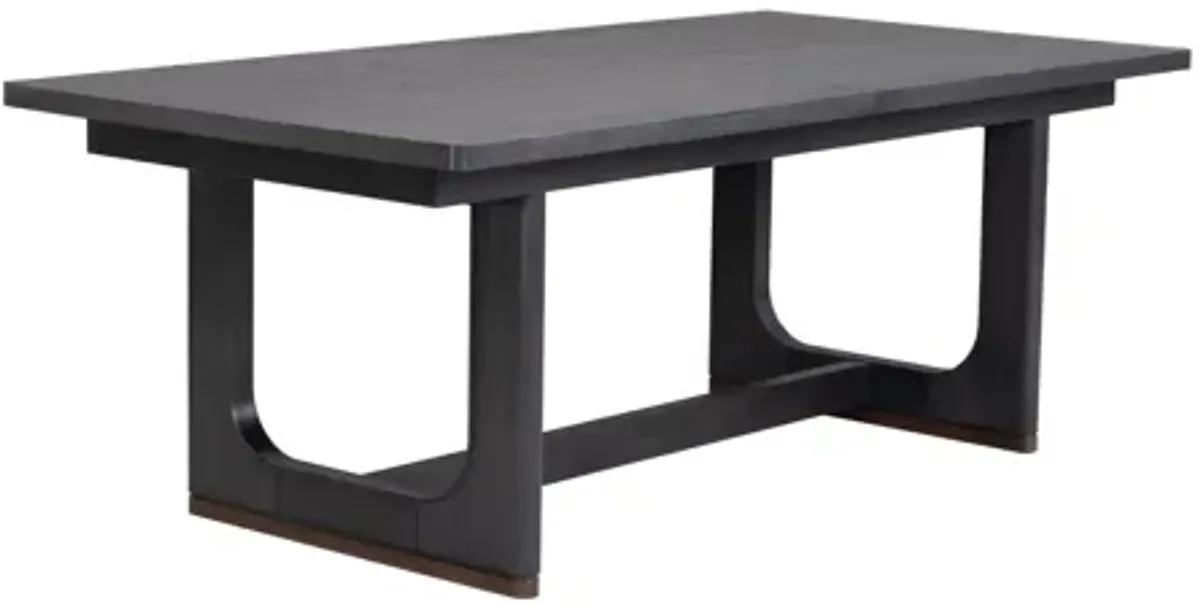 Waterfall Black Rectangular Dining Table