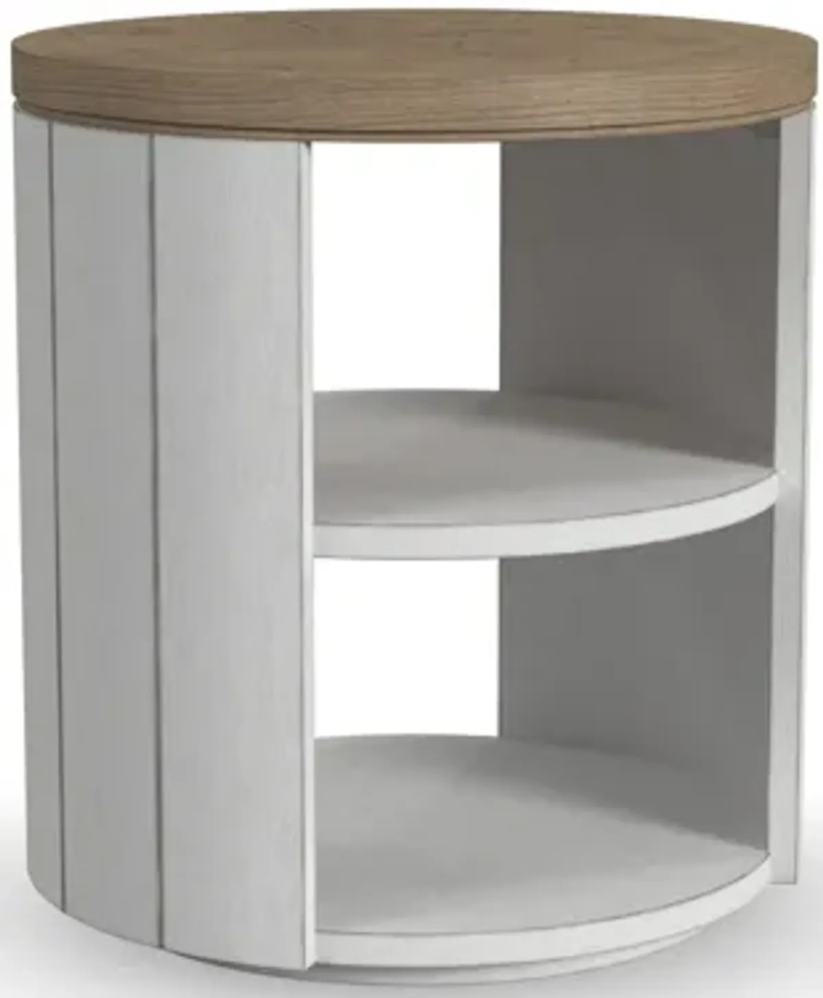 Melody White Round End Table