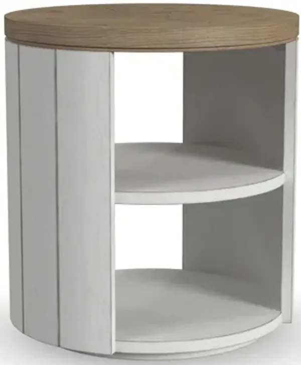 Melody White Round End Table