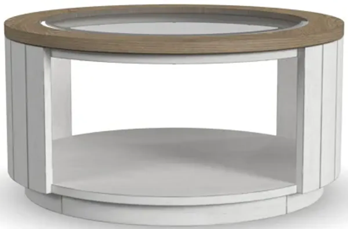 Melody White Round Coffee Table with Casters