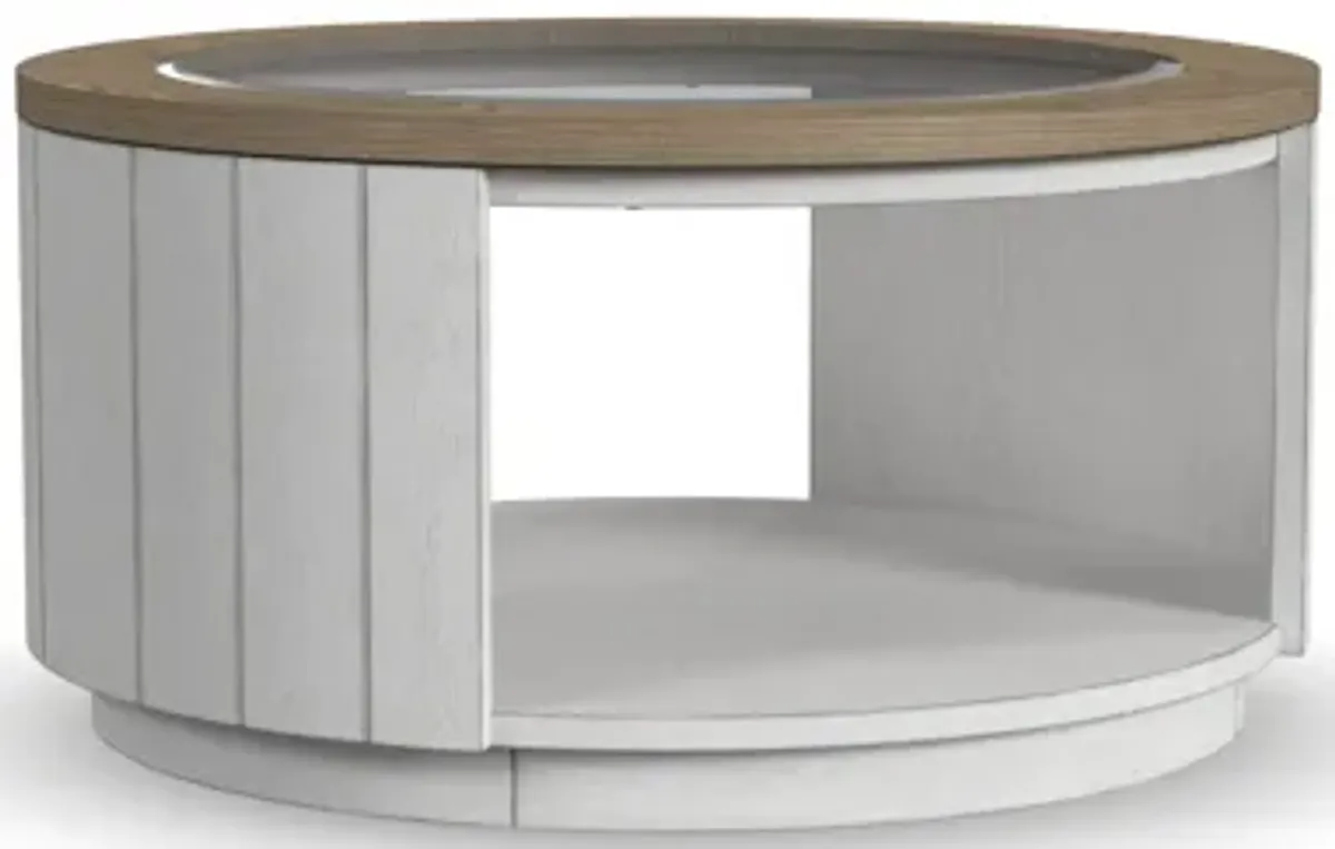 Melody White Round Coffee Table with Casters