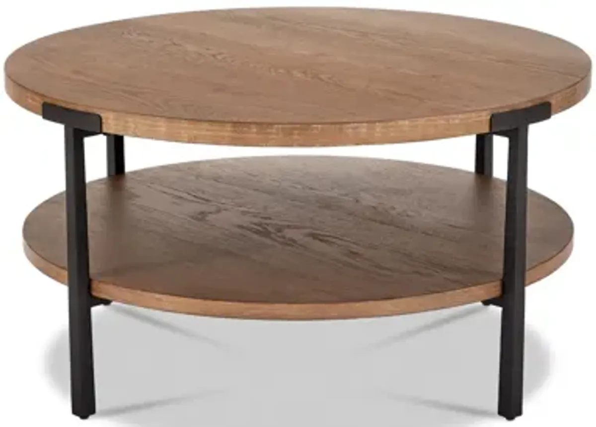 Millwork Brown Round Coffee Table