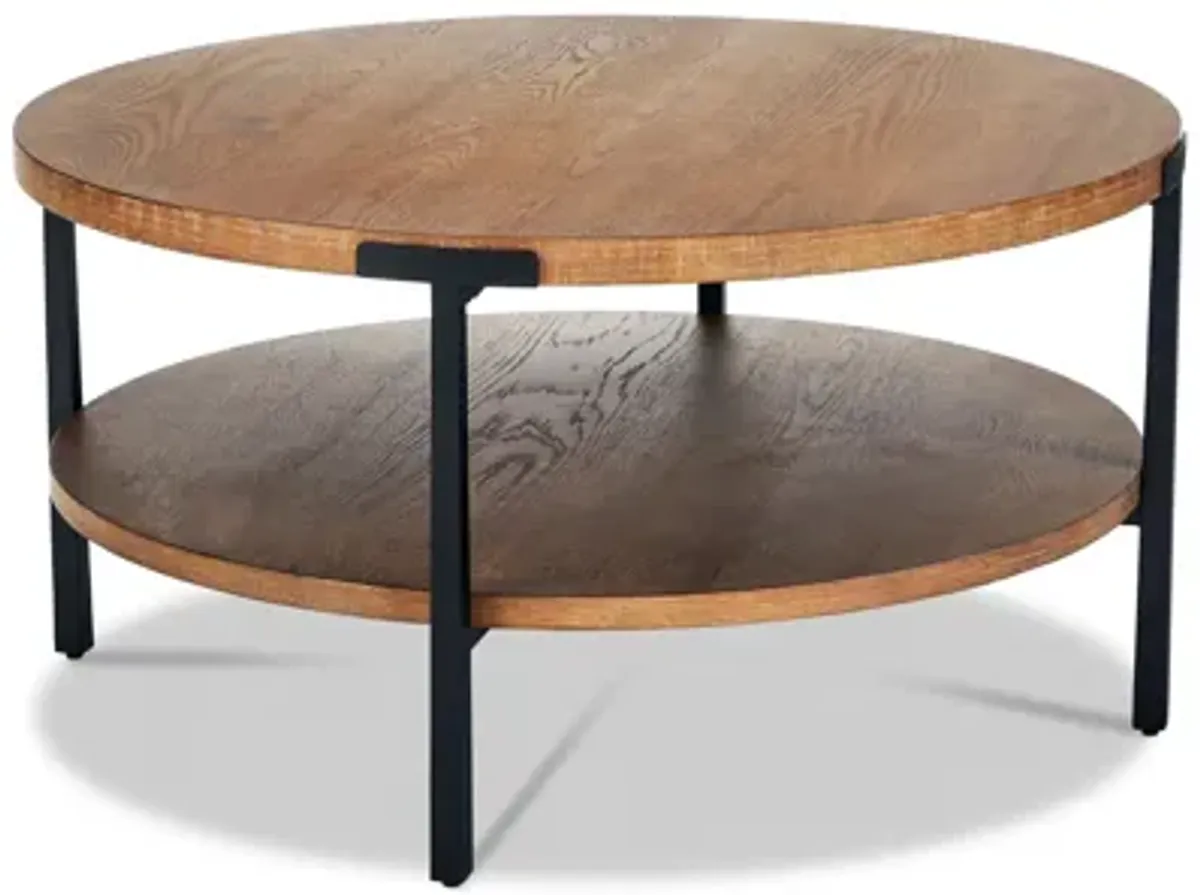 Millwork Brown Round Coffee Table
