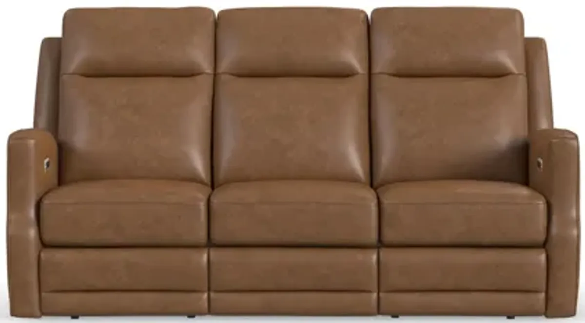 Maxwell Cedar Leather Power Reclining Sofa