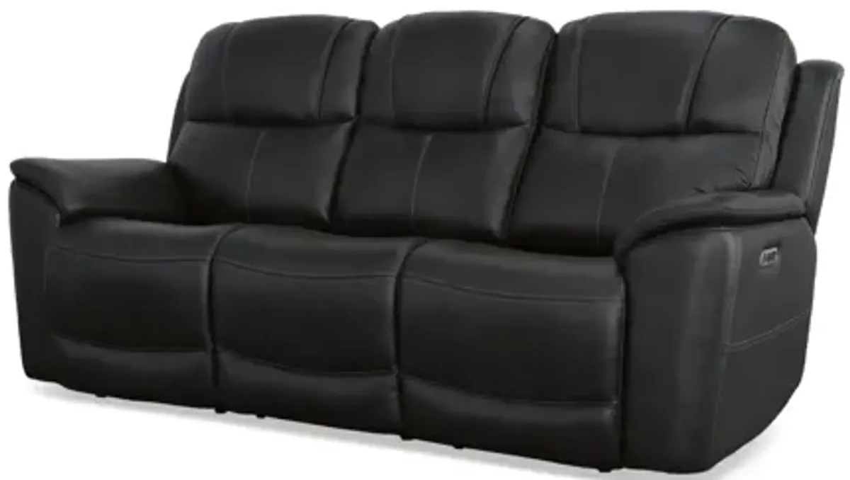 Crew Raven Leather Power Reclining Sofa
