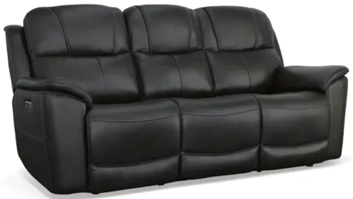 Crew Raven Leather Power Reclining Sofa