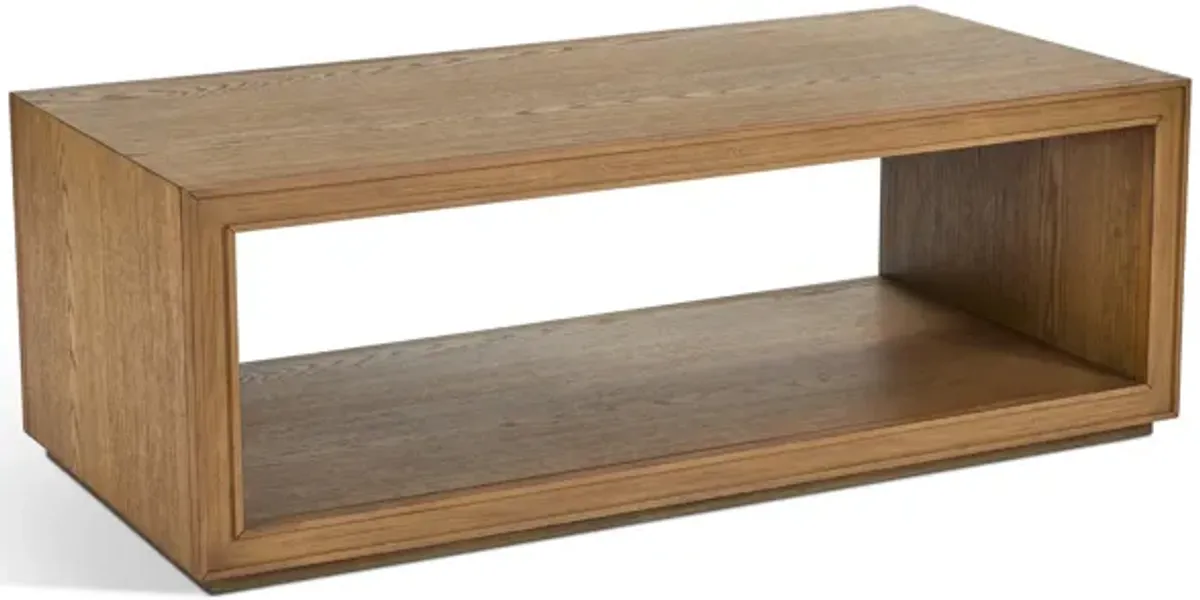 Waterfall Brown Rectangular Coffee Table with Casters