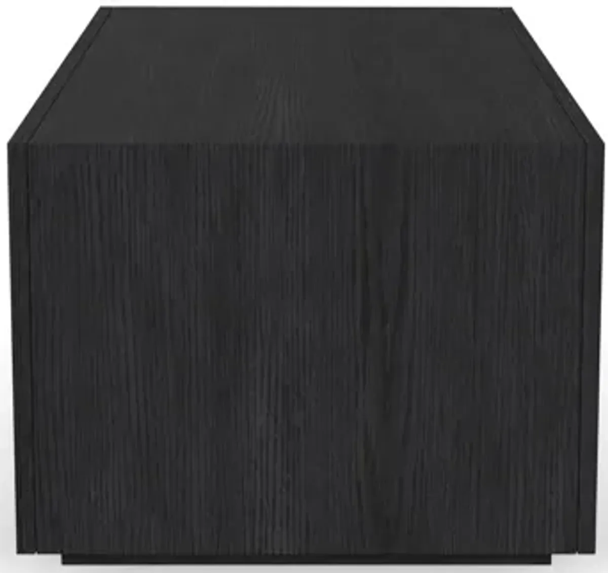 Waterfall Black Rectangular Coffee Table with Casters